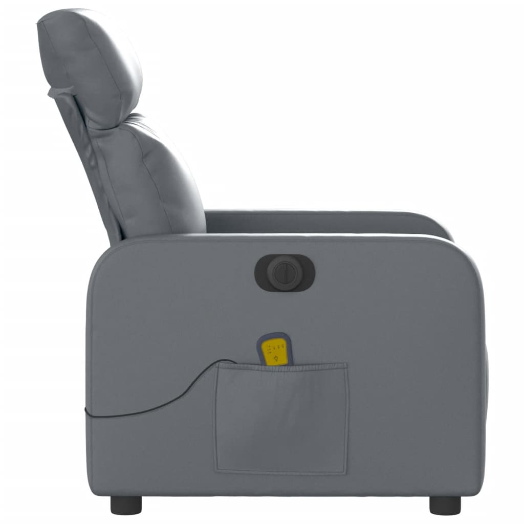 Massagestoel verstelbaar elektrisch kunstleer grijs is nu te koop bij PeponiXL, paradijselijk wonen!