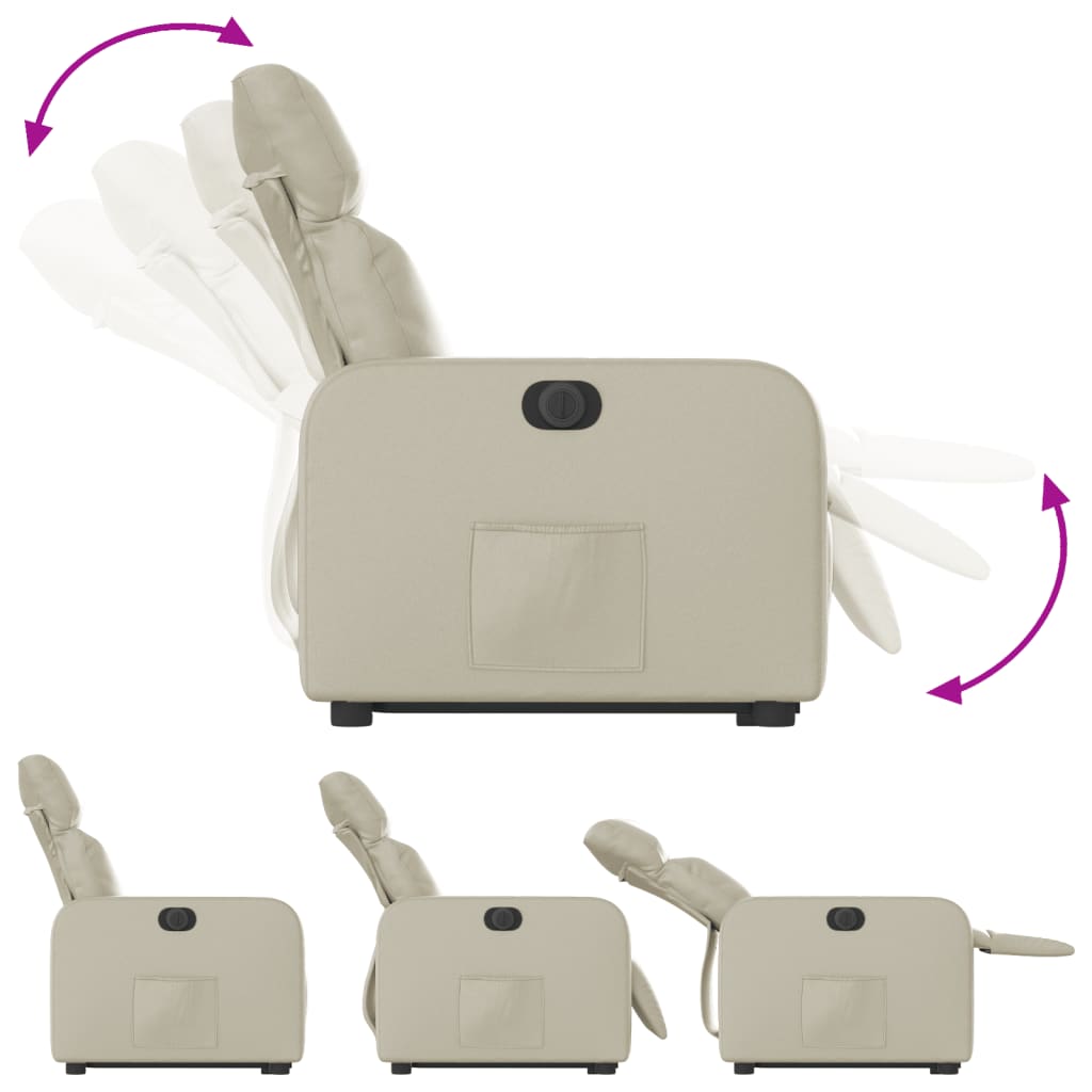 Sta-op-stoel elektrisch kunstleer crèmekleurig is nu te koop bij PeponiXL, paradijselijk wonen!