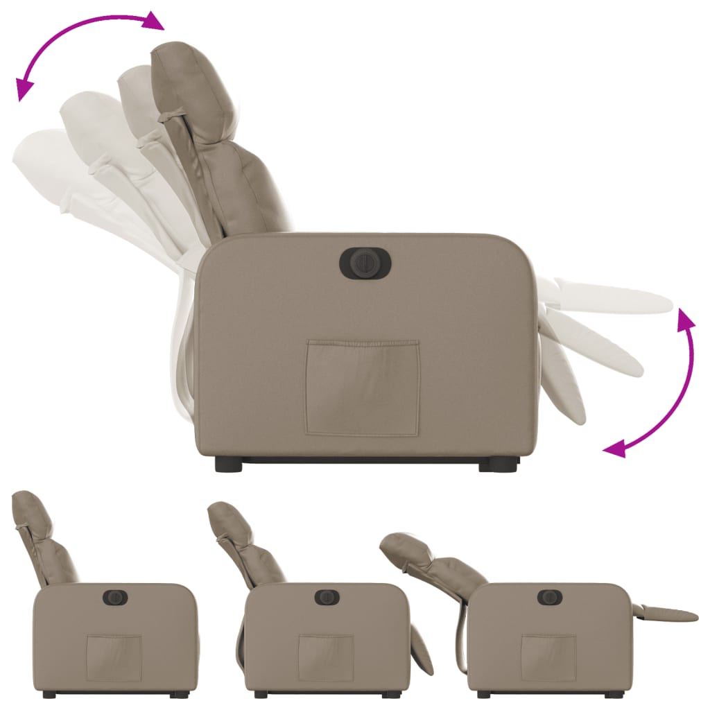 Sta-op-stoel elektrisch kunstleer cappuccinokleurig is nu te koop bij PeponiXL, paradijselijk wonen!