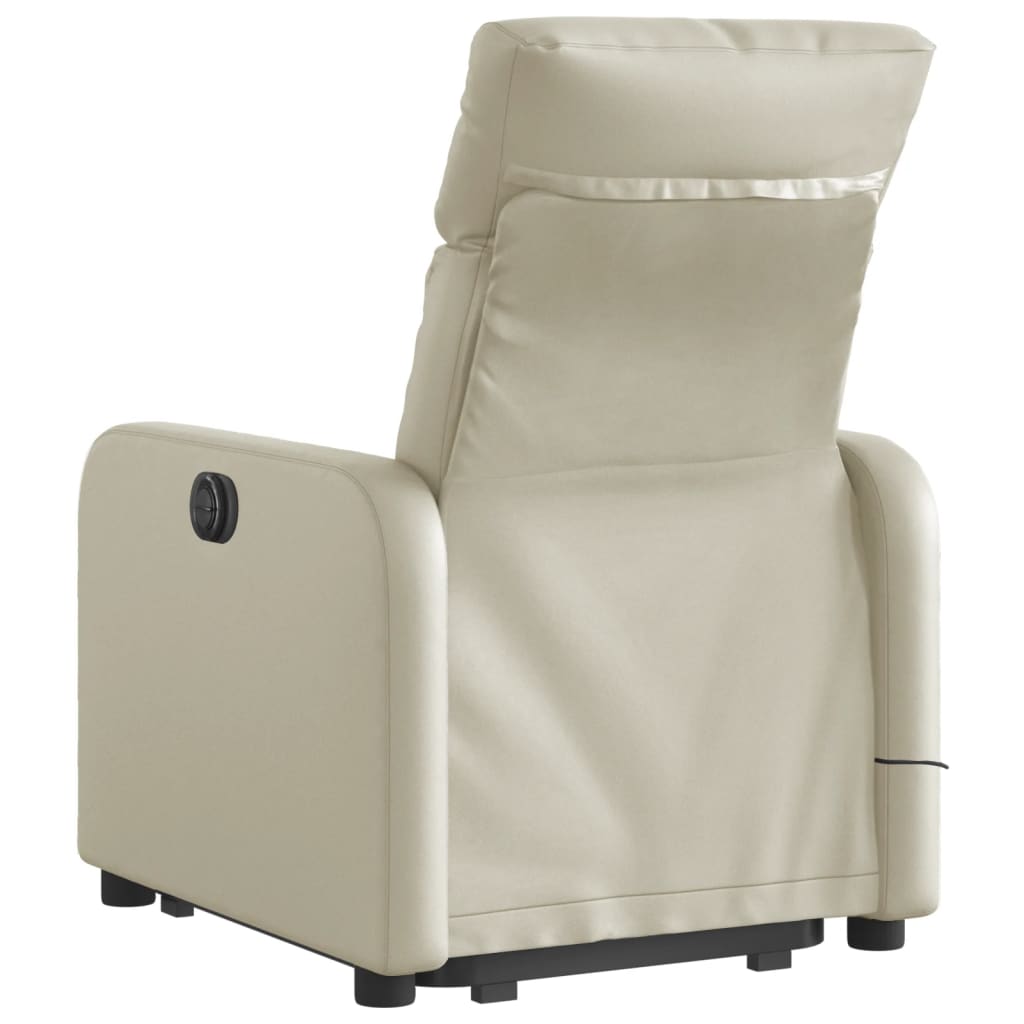 Sta-op-massagestoel elektrisch kunstleer crèmekleurig is nu te koop bij PeponiXL, paradijselijk wonen!