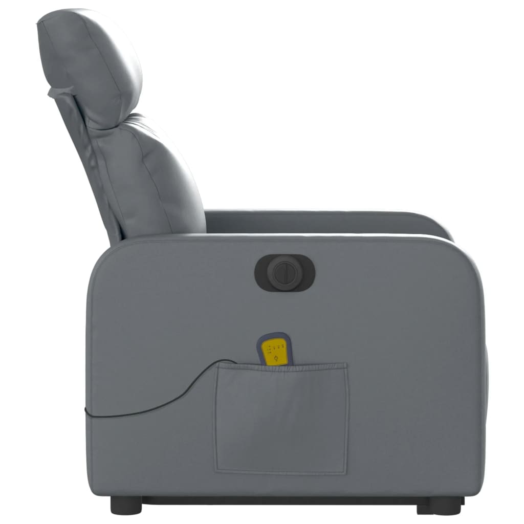 Sta-op-massagestoel elektrisch kunstleer grijs is nu te koop bij PeponiXL, paradijselijk wonen!