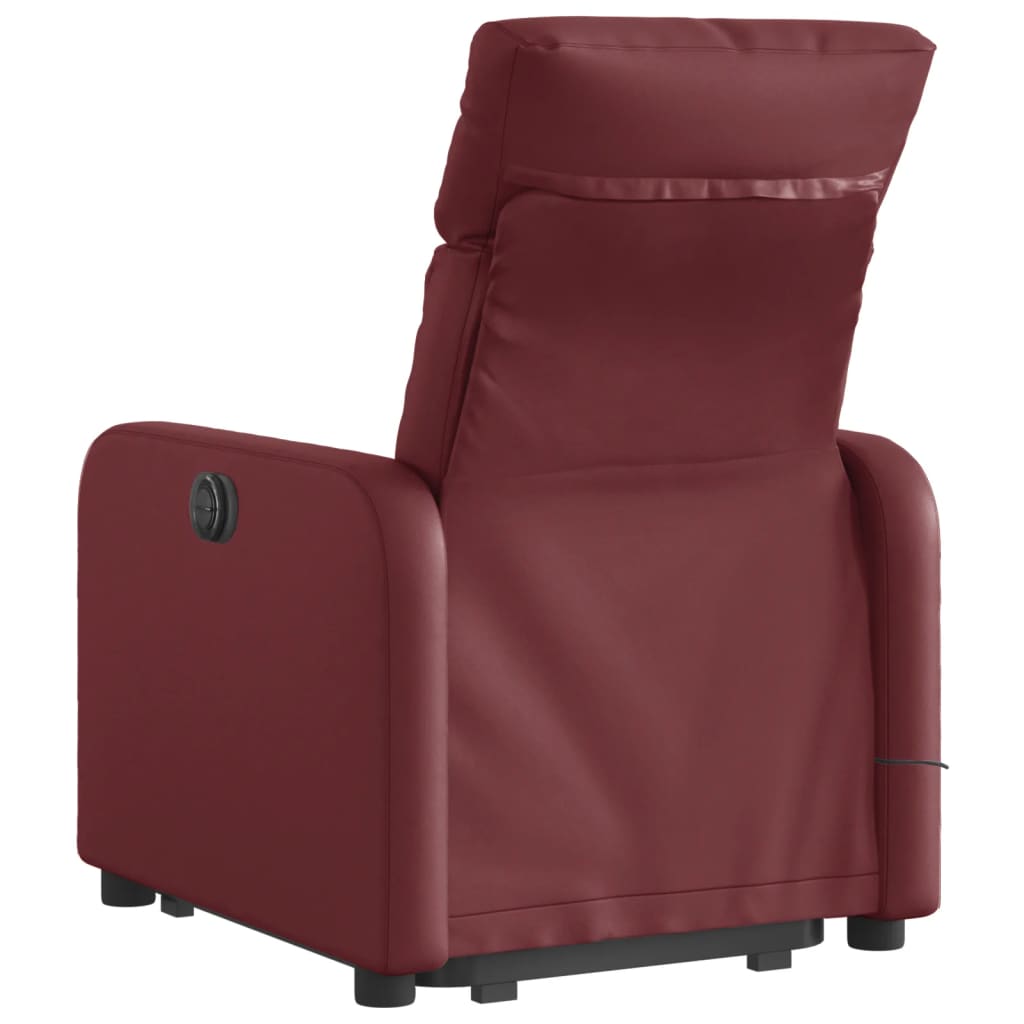 Sta-op-massagestoel elektrisch kunstleer wijnrood is nu te koop bij PeponiXL, paradijselijk wonen!