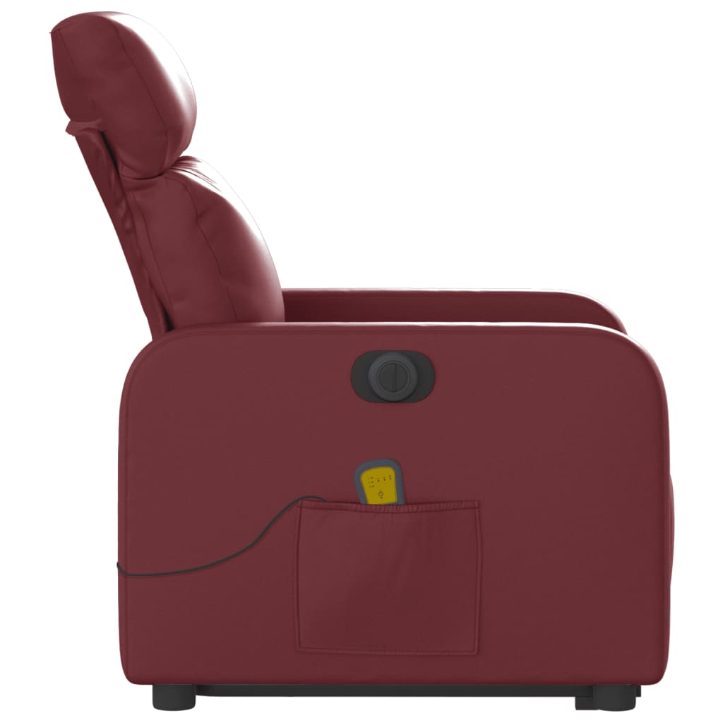 Sta-op-massagestoel elektrisch kunstleer wijnrood is nu te koop bij PeponiXL, paradijselijk wonen!