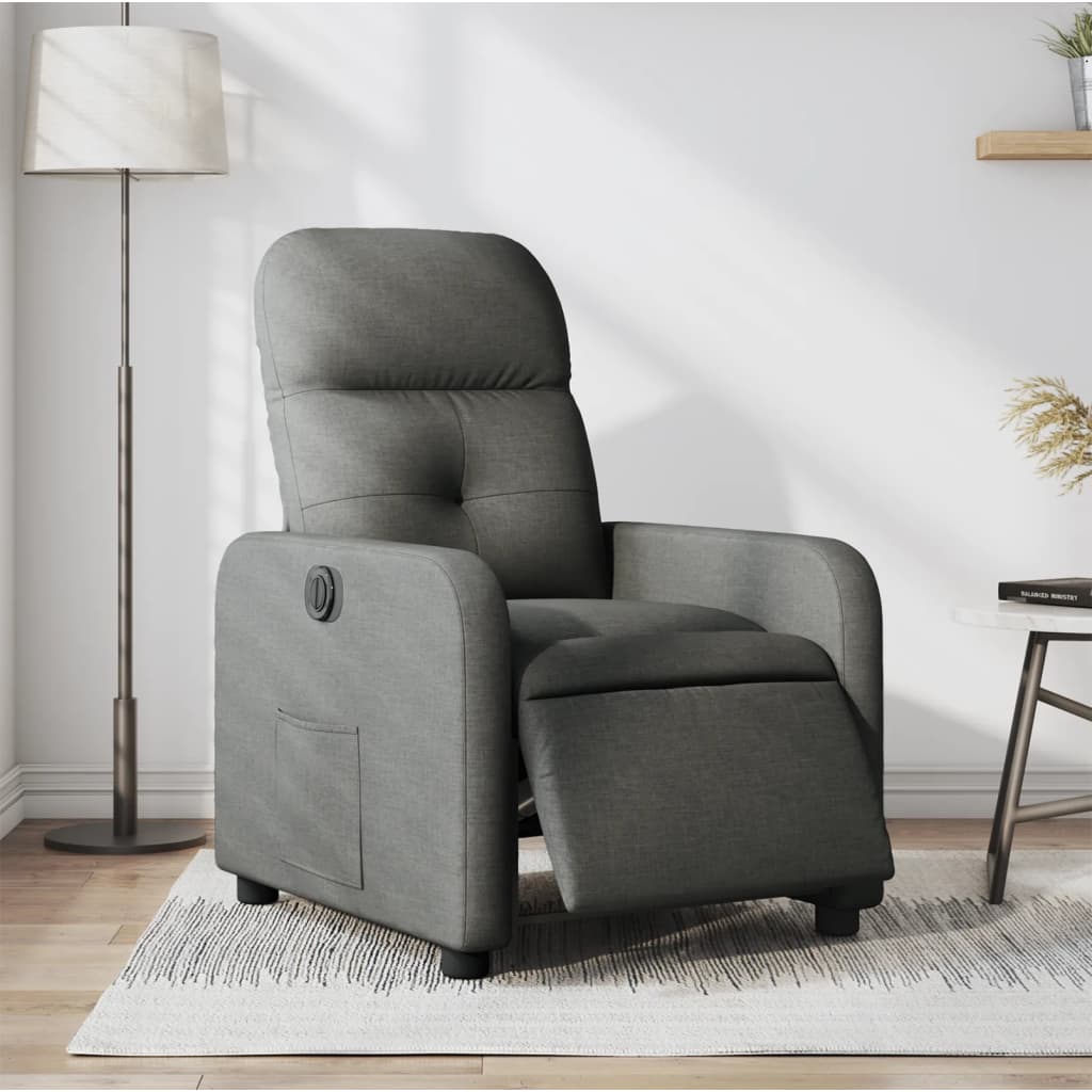 Fauteuil elektrisch verstelbaar stof donkergrijs is nu te koop bij PeponiXL, paradijselijk wonen!