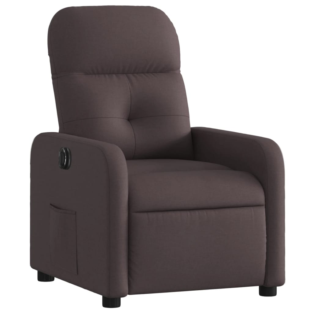 Fauteuil verstelbaar elektrisch stof donkerbruin is nu te koop bij PeponiXL, paradijselijk wonen!