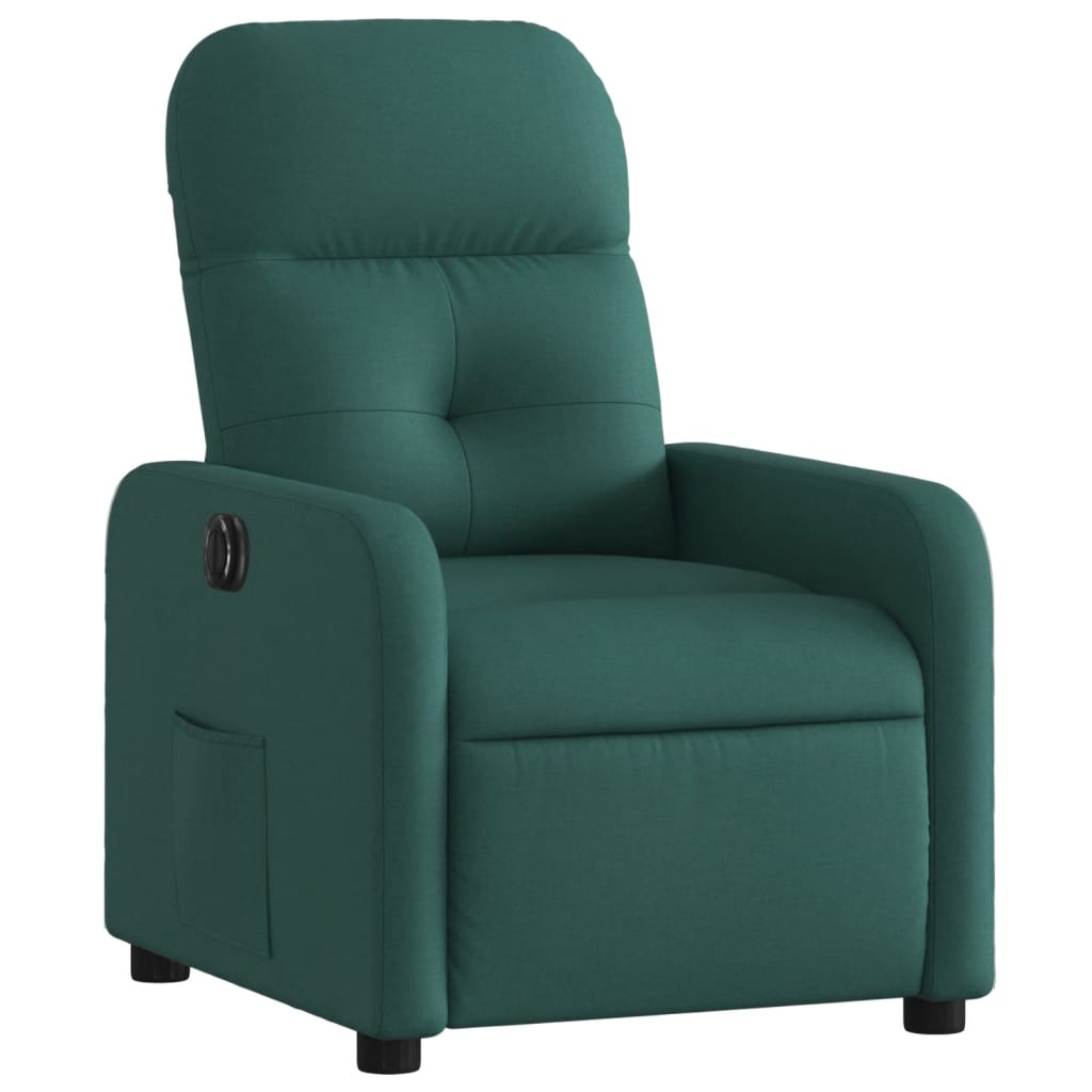 Fauteuil verstelbaar elektrisch stof donkergroen is nu te koop bij PeponiXL, paradijselijk wonen!