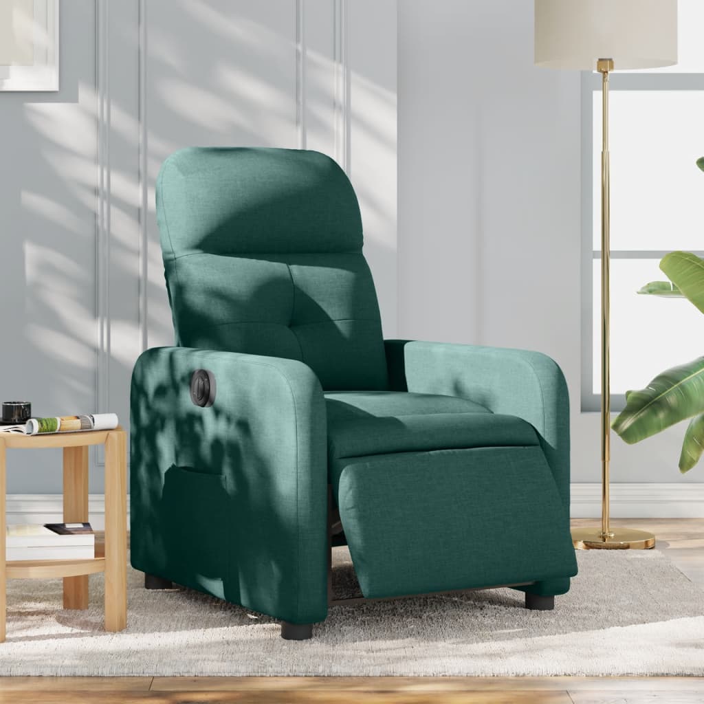 Fauteuil verstelbaar elektrisch stof donkergroen is nu te koop bij PeponiXL, paradijselijk wonen!
