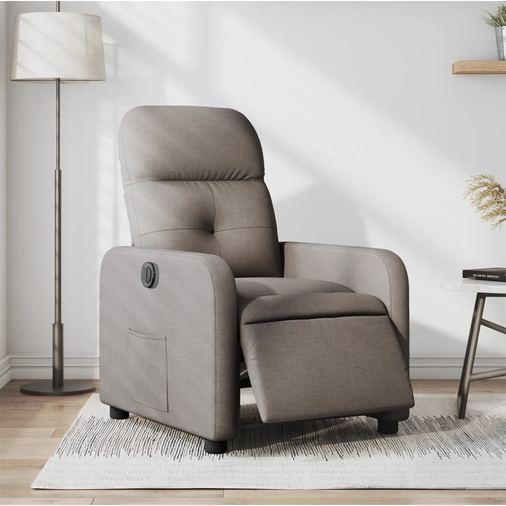 Fauteuil verstelbaar elektrisch stof taupe is nu te koop bij PeponiXL, paradijselijk wonen!