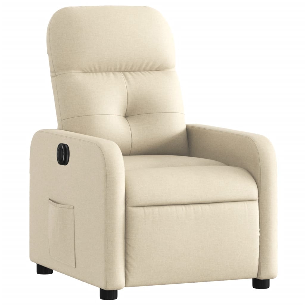 Fauteuil verstelbaar elektrisch stof crèmekleurig is nu te koop bij PeponiXL, paradijselijk wonen!