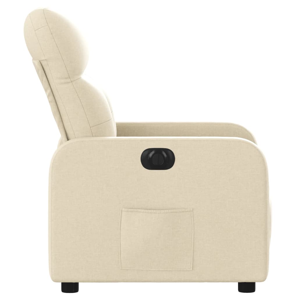Fauteuil verstelbaar elektrisch stof crèmekleurig is nu te koop bij PeponiXL, paradijselijk wonen!