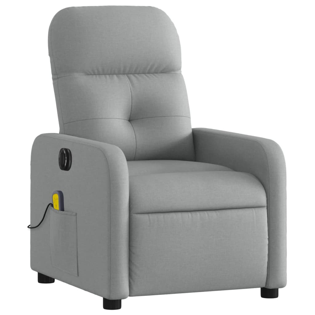 Massagestoel elektrisch verstelbaar stof lichtgrijs is nu te koop bij PeponiXL, paradijselijk wonen!