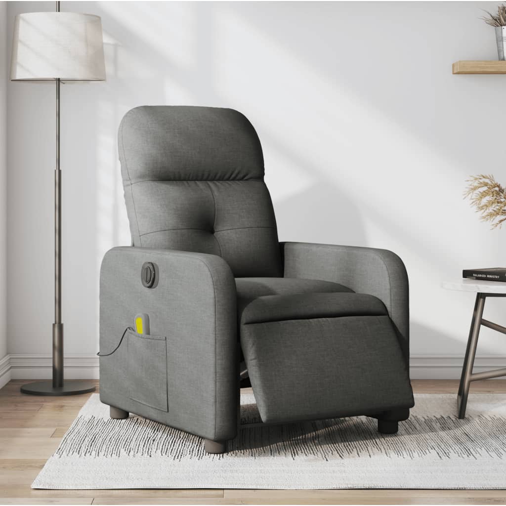Massagestoel elektrisch verstelbaar stof donkergrijs is nu te koop bij PeponiXL, paradijselijk wonen!