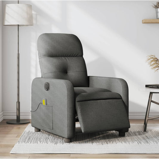 Massagestoel elektrisch verstelbaar stof donkergrijs is nu te koop bij PeponiXL, paradijselijk wonen!