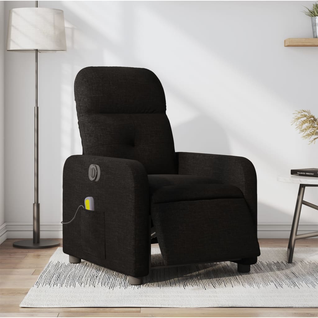 Massagestoel elektrisch verstelbaar stof zwart is nu te koop bij PeponiXL, paradijselijk wonen!