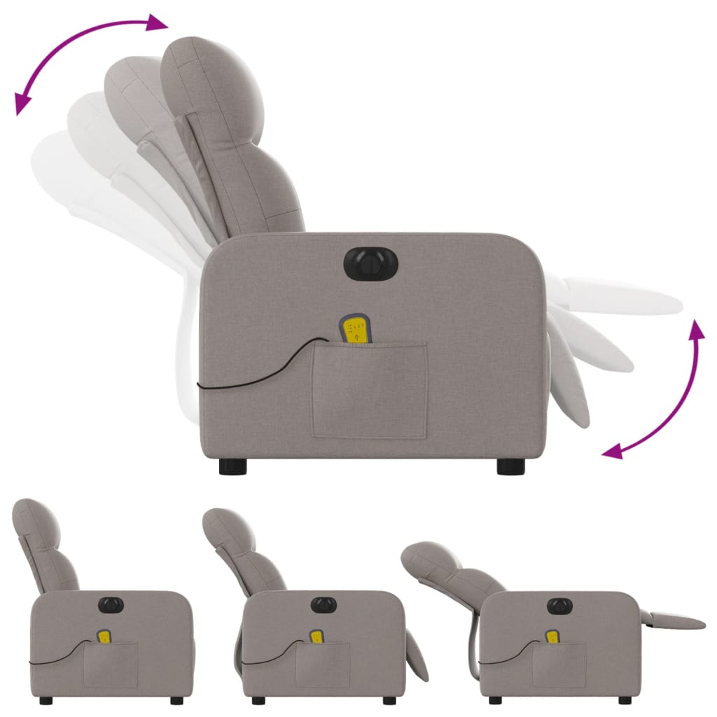 Massagestoel elektrisch verstelbaar stof taupe is nu te koop bij PeponiXL, paradijselijk wonen!