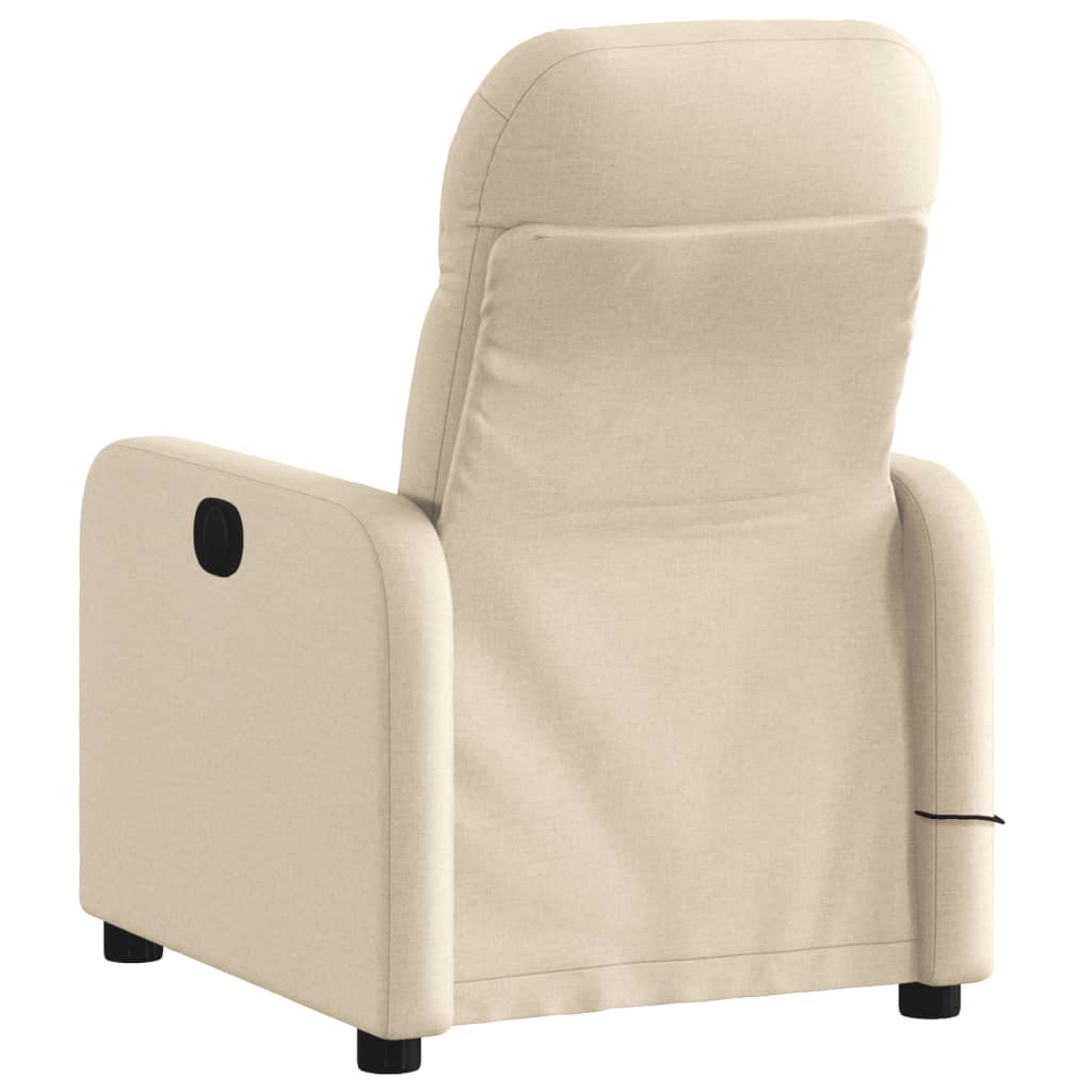 Massagestoel elektrisch verstelbaar stof crèmekleurig is nu te koop bij PeponiXL, paradijselijk wonen!
