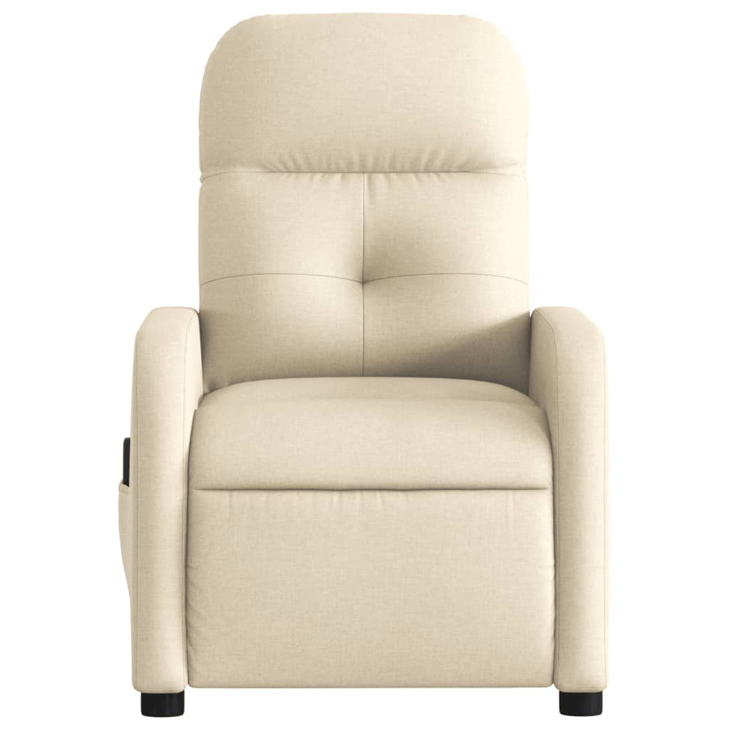 Massagestoel elektrisch verstelbaar stof crèmekleurig is nu te koop bij PeponiXL, paradijselijk wonen!