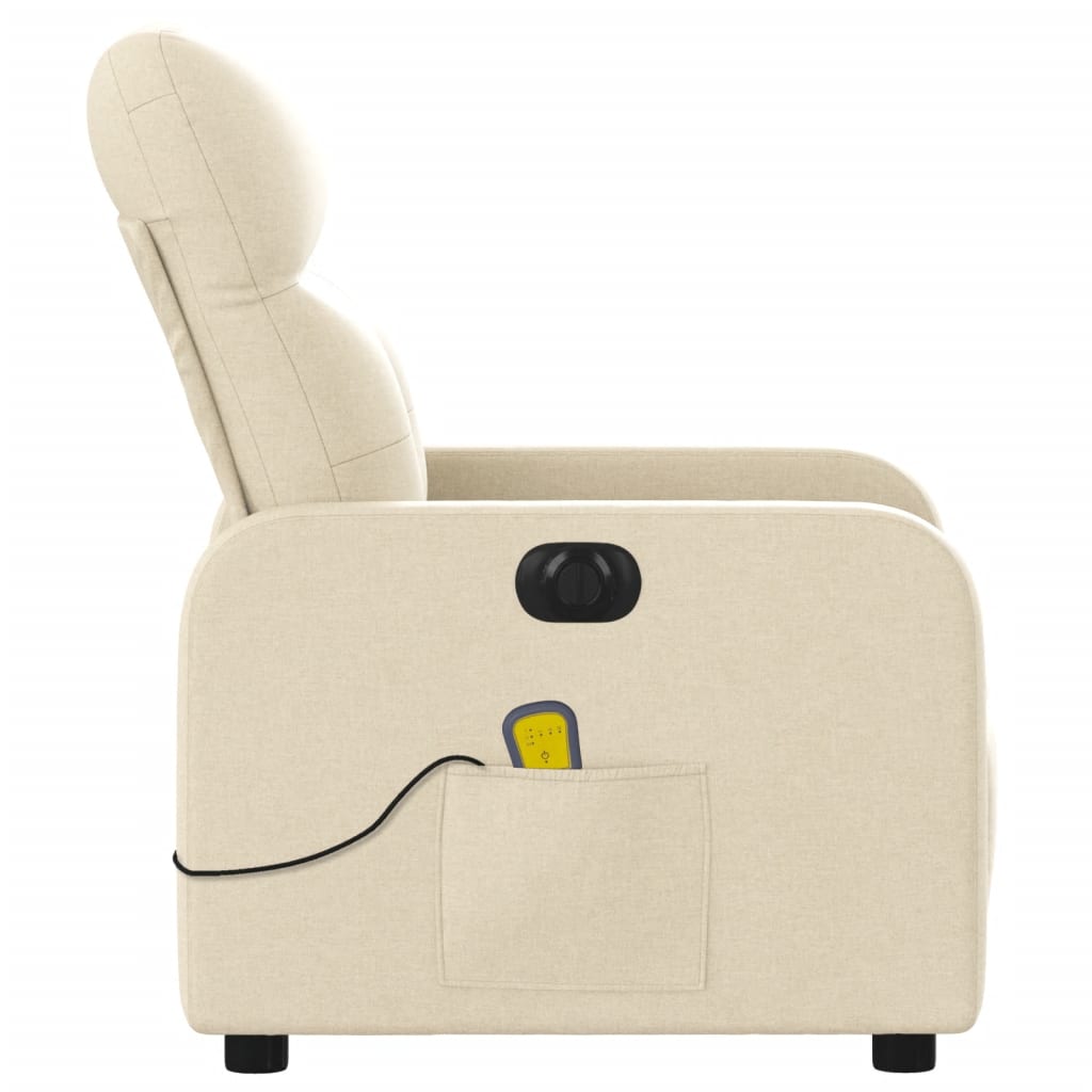 Massagestoel elektrisch verstelbaar stof crèmekleurig is nu te koop bij PeponiXL, paradijselijk wonen!