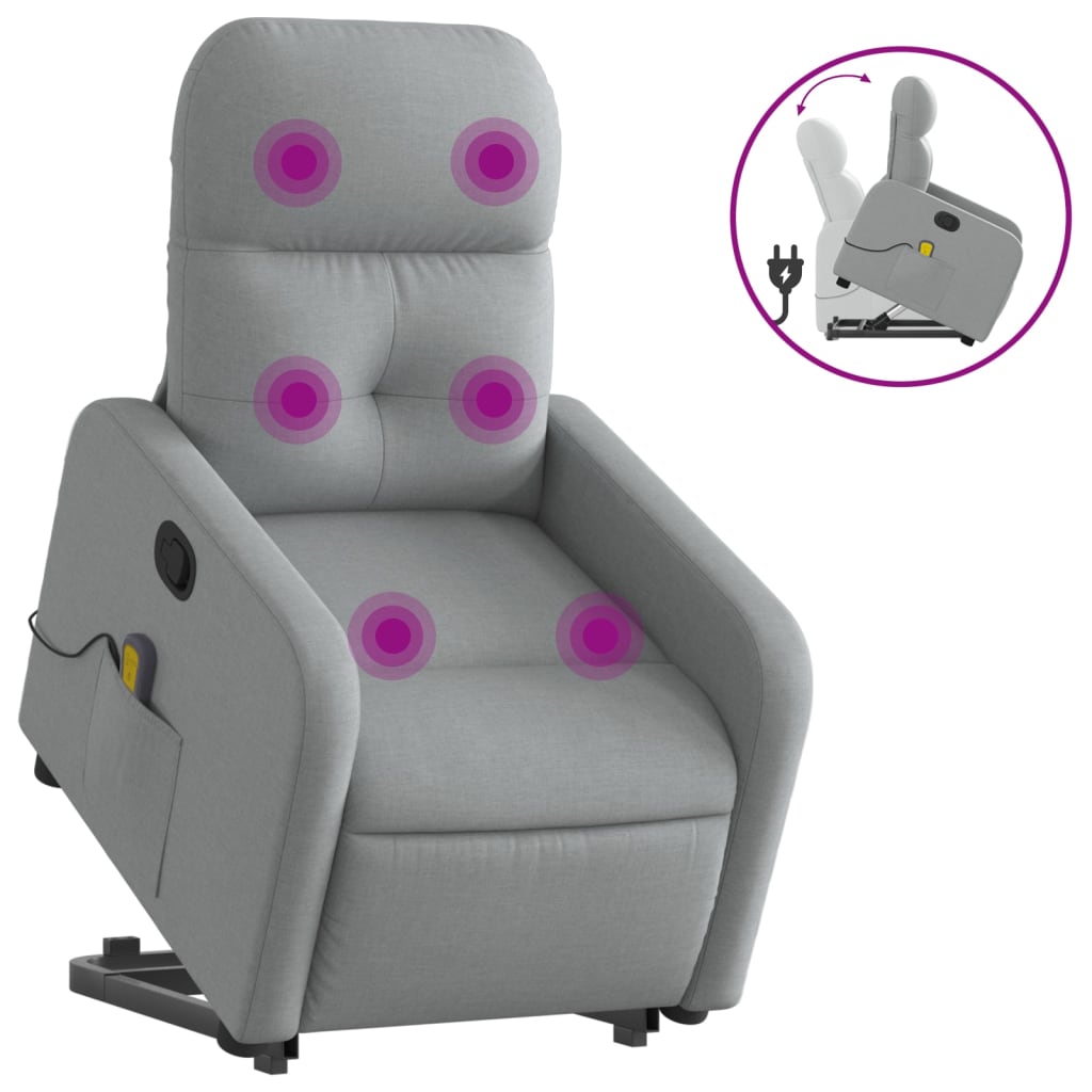 Sta-op-massagestoel verstelbaar stof lichtgrijs is nu te koop bij PeponiXL, paradijselijk wonen!