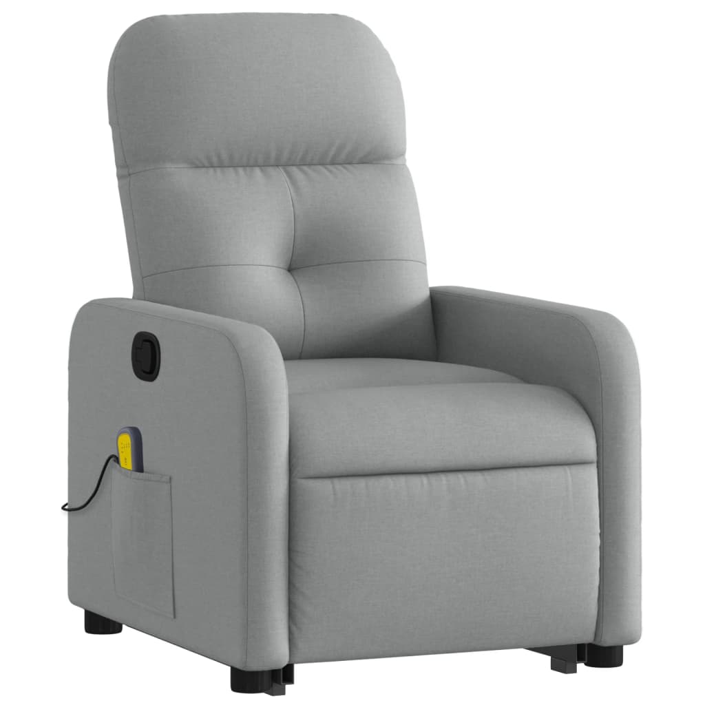 Sta-op-massagestoel verstelbaar stof lichtgrijs is nu te koop bij PeponiXL, paradijselijk wonen!