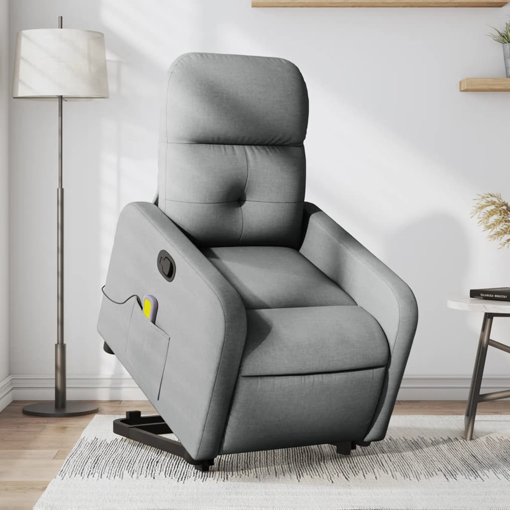 Sta-op-massagestoel verstelbaar stof lichtgrijs is nu te koop bij PeponiXL, paradijselijk wonen!