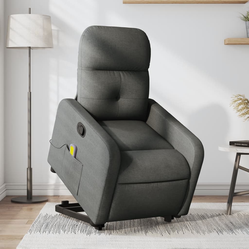 Sta-op-massagestoel verstelbaar stof donkergrijs is nu te koop bij PeponiXL, paradijselijk wonen!