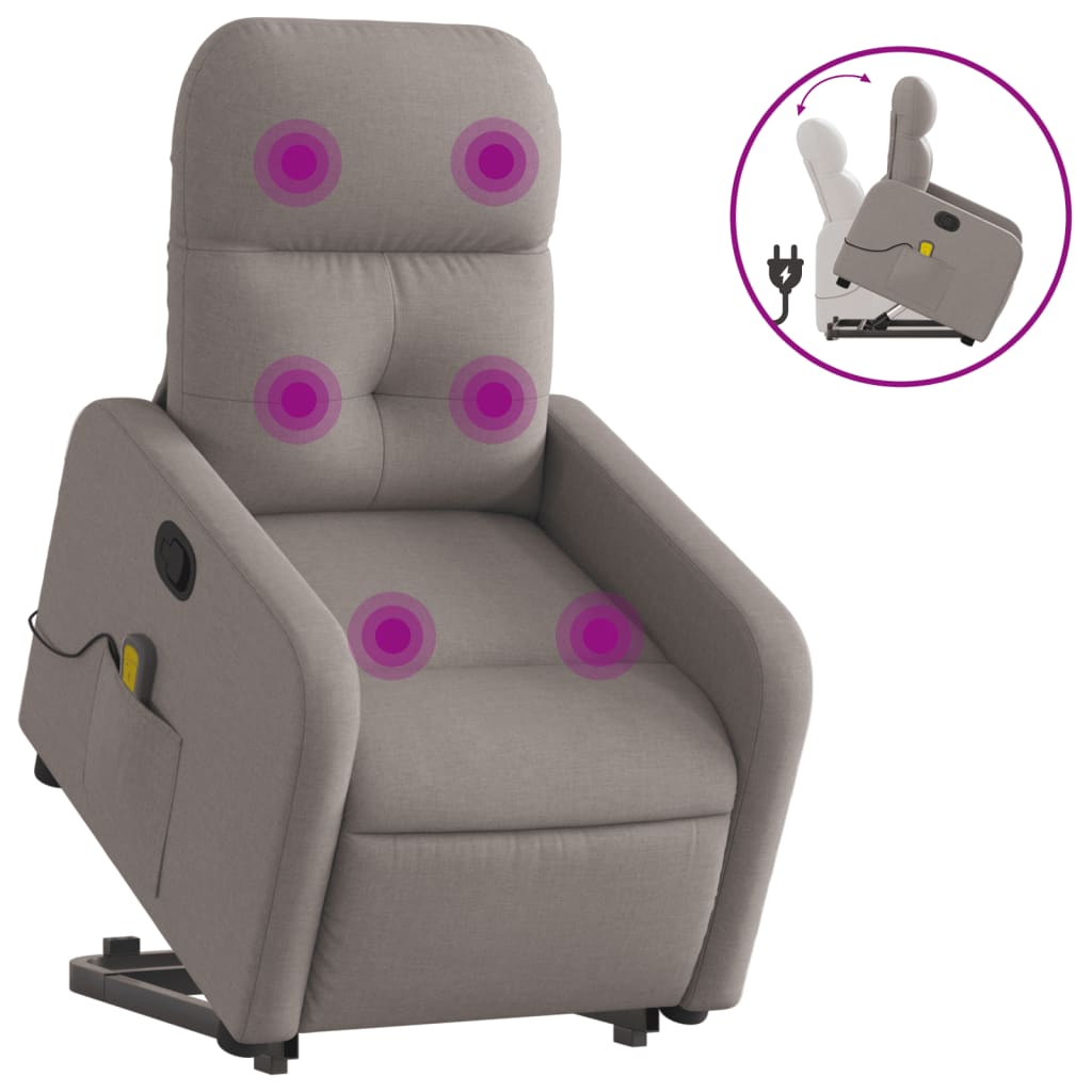 Sta-op-massagestoel verstelbaar stof taupe is nu te koop bij PeponiXL, paradijselijk wonen!