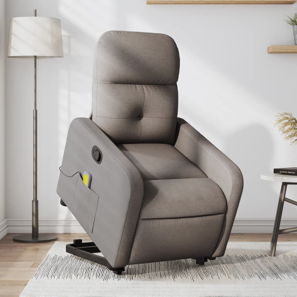 Sta-op-massagestoel verstelbaar stof taupe is nu te koop bij PeponiXL, paradijselijk wonen!