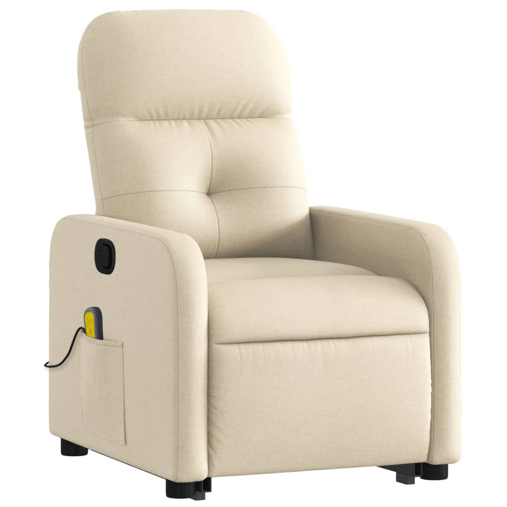 Sta-op-massagestoel verstelbaar stof crèmekleurig is nu te koop bij PeponiXL, paradijselijk wonen!