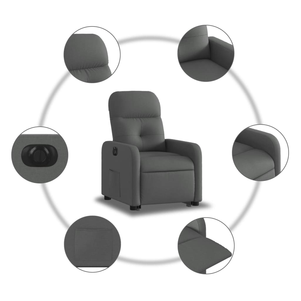 Sta-op-stoel elektrisch verstelbaar stof donkergrijs is nu te koop bij PeponiXL, paradijselijk wonen!