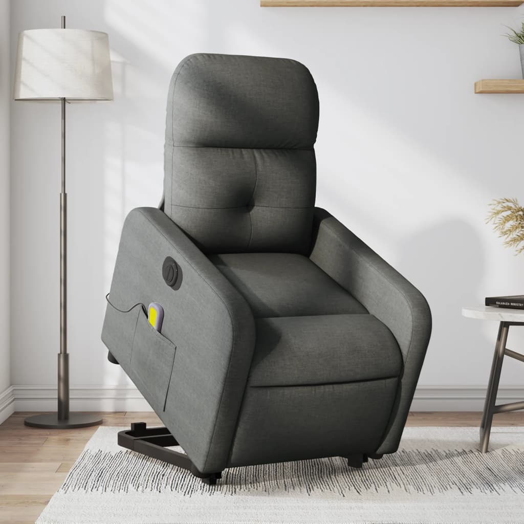 Sta-op-massagestoel elektrisch verstelbaar stof donkergrijs is nu te koop bij PeponiXL, paradijselijk wonen!