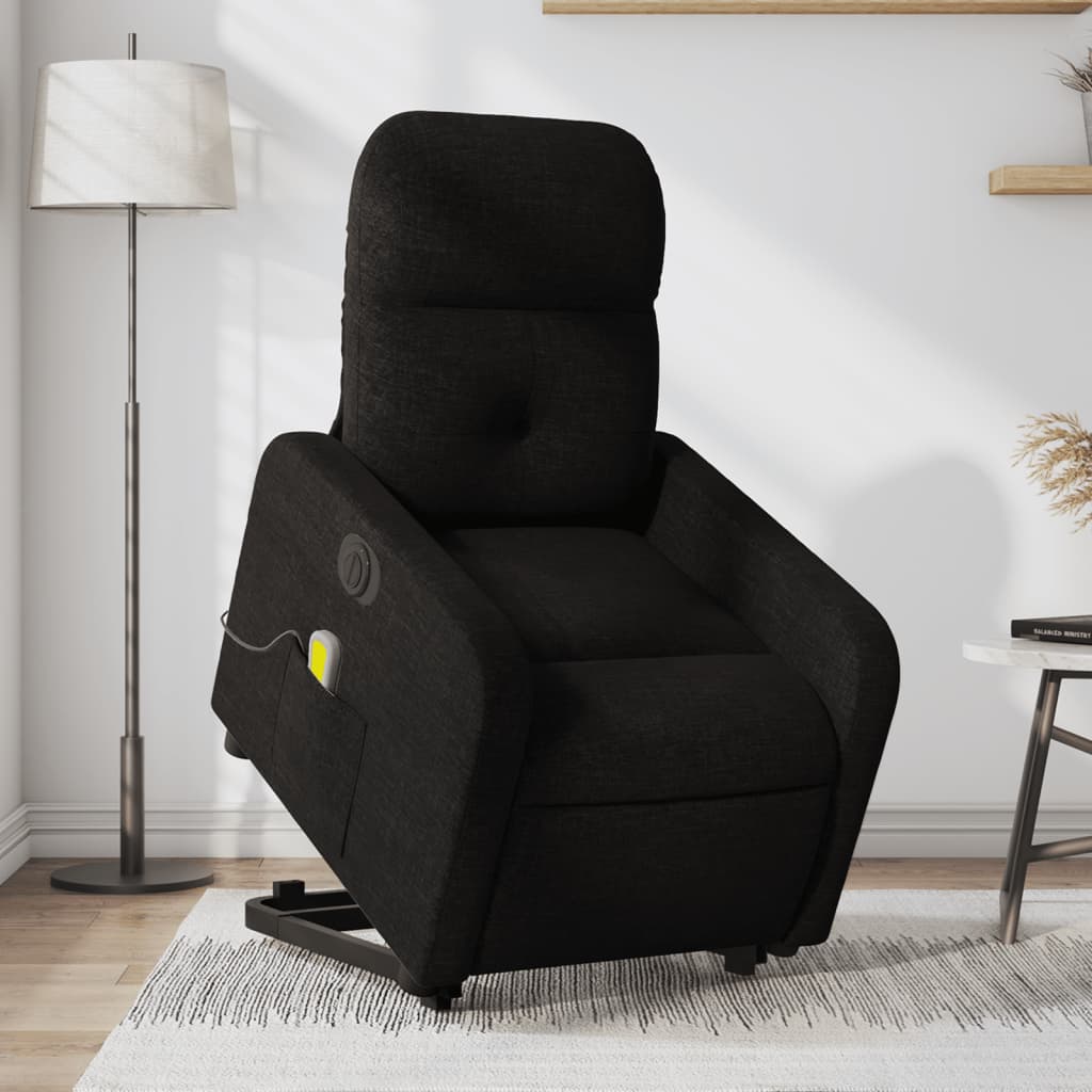 Sta-op-massagestoel elektrisch verstelbaar stof zwart is nu te koop bij PeponiXL, paradijselijk wonen!