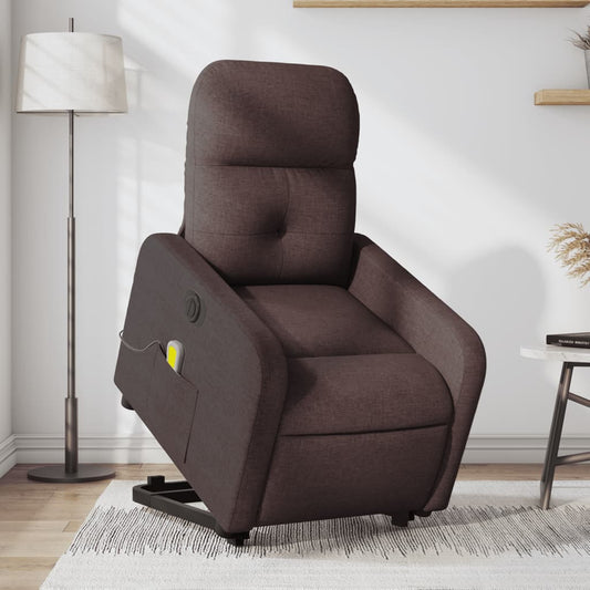 Sta-op-massagestoel elektrisch verstelbaar stof donkerbruin is nu te koop bij PeponiXL, paradijselijk wonen!