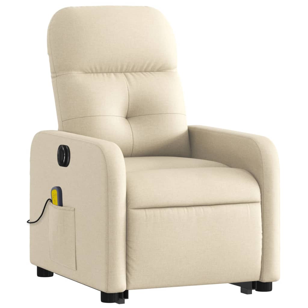 Sta-op-massagestoel elektrisch verstelbaar stof crèmekleurig is nu te koop bij PeponiXL, paradijselijk wonen!