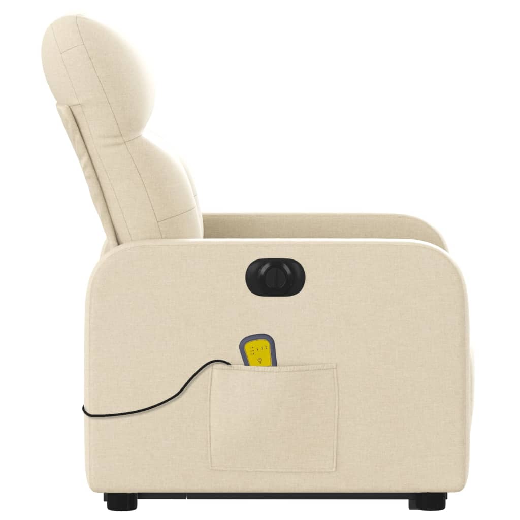 Sta-op-massagestoel elektrisch verstelbaar stof crèmekleurig is nu te koop bij PeponiXL, paradijselijk wonen!
