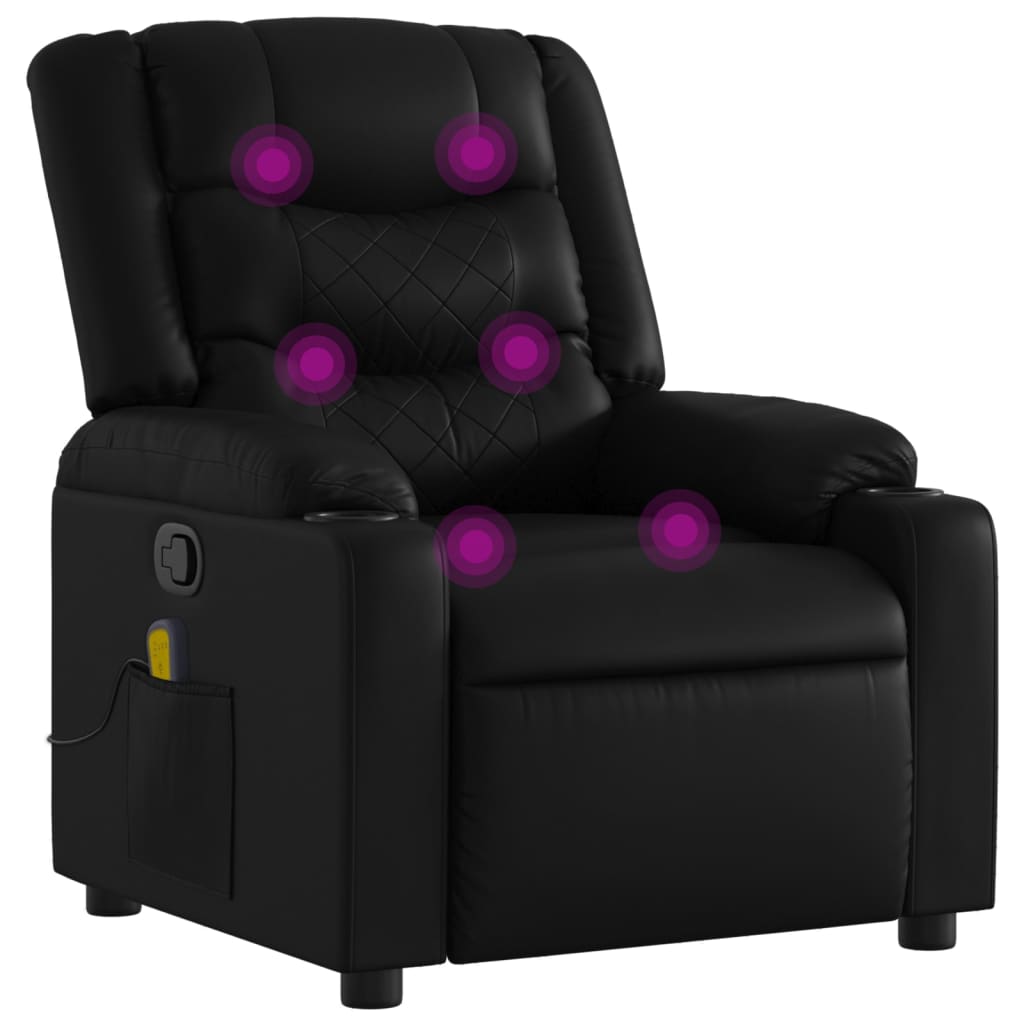 Massagestoel van zwart kunstleer is nu te koop bij PeponiXL, paradijselijk wonen!
