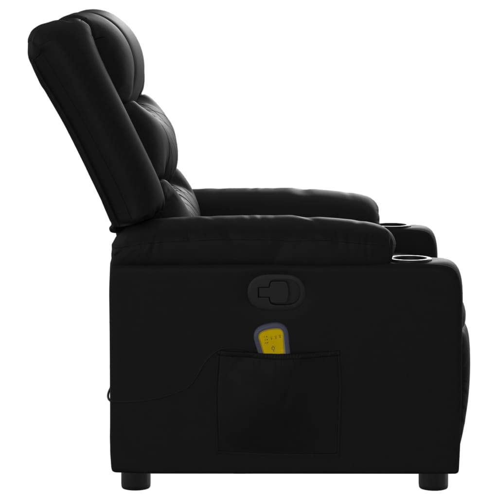 Massagestoel van zwart kunstleer is nu te koop bij PeponiXL, paradijselijk wonen!