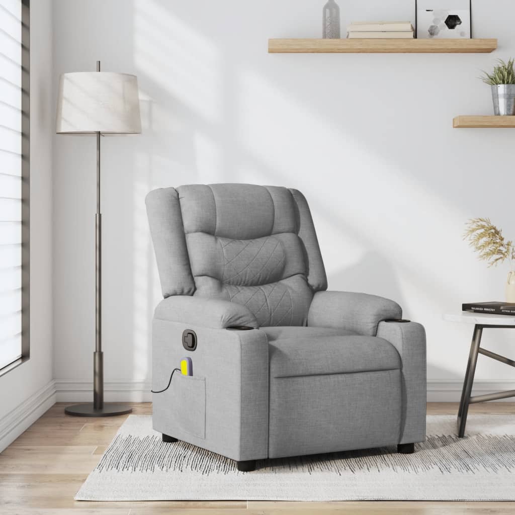 Massagestoel Lichtgrijze Stof is nu te koop bij PeponiXL, paradijselijk wonen!