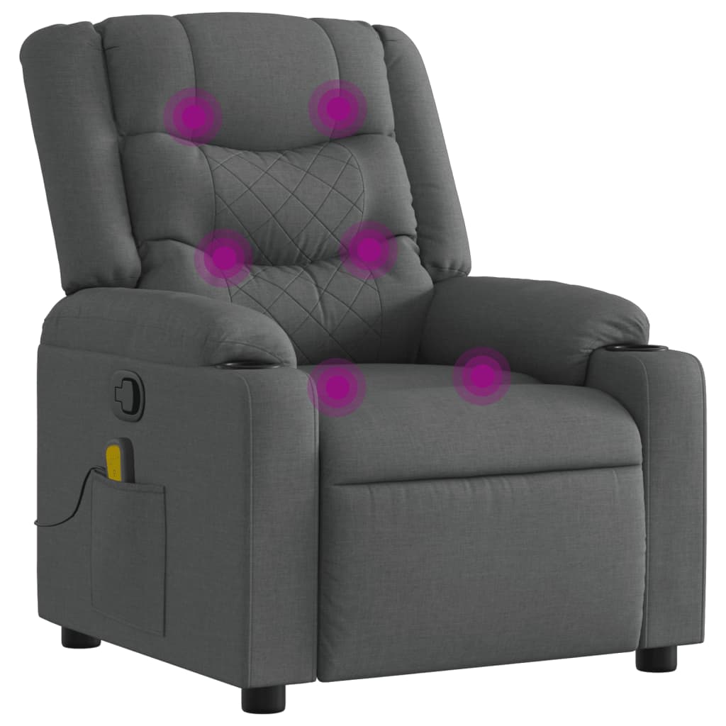 Massagestoel in donkergrijze stof is nu te koop bij PeponiXL, paradijselijk wonen!