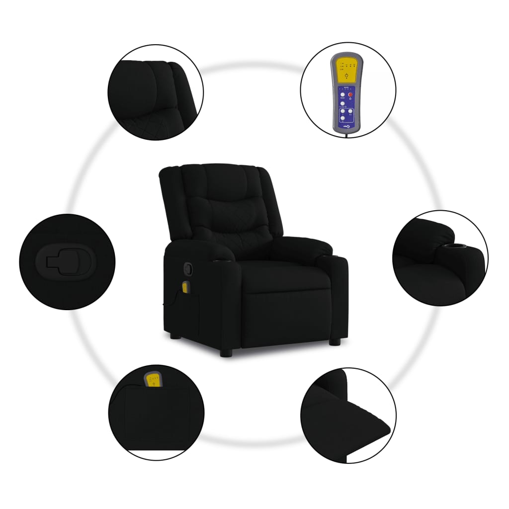 Massagestoel met zwarte stof is nu te koop bij PeponiXL, paradijselijk wonen!