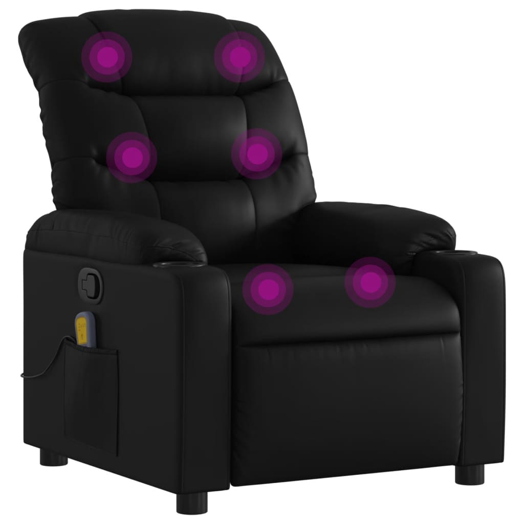 Massagestoel van zwart kunstleer is nu te koop bij PeponiXL, paradijselijk wonen!