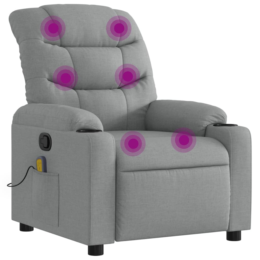 Massagestoel met lichtgrijze stof is nu te koop bij PeponiXL, paradijselijk wonen!