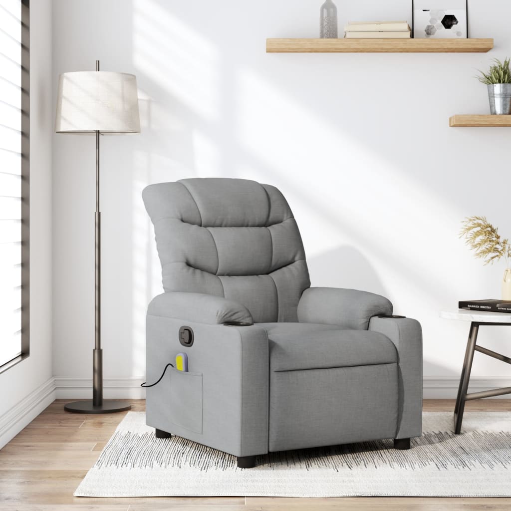 Massagestoel met lichtgrijze stof is nu te koop bij PeponiXL, paradijselijk wonen!