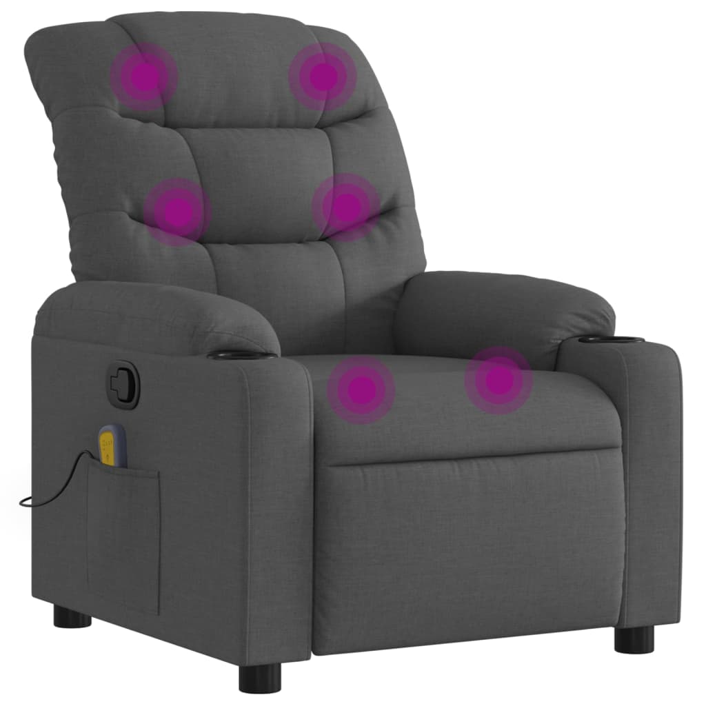 Massagestoel in donkergrijze stof is nu te koop bij PeponiXL, paradijselijk wonen!