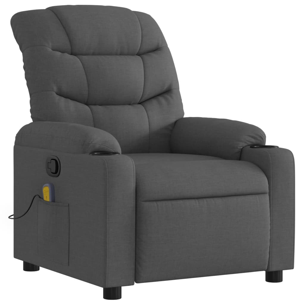 Massagestoel in donkergrijze stof is nu te koop bij PeponiXL, paradijselijk wonen!