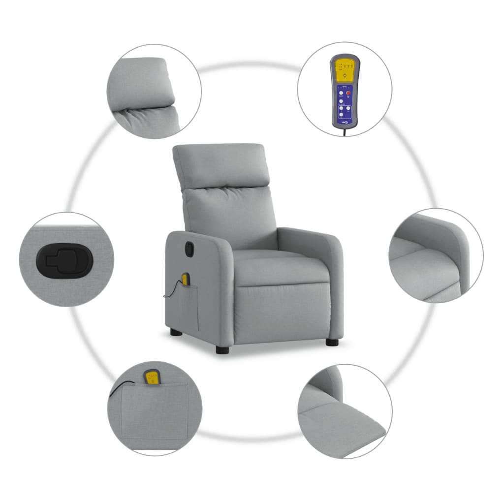 Massagestoel Lichtgrijze Stof is nu te koop bij PeponiXL, paradijselijk wonen!