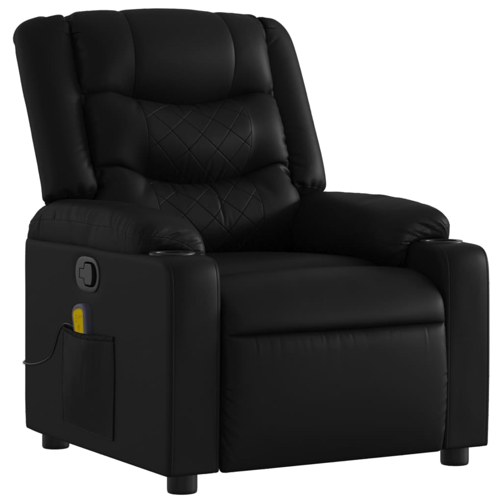 Massagestoel van zwart kunstleer is nu te koop bij PeponiXL, paradijselijk wonen!