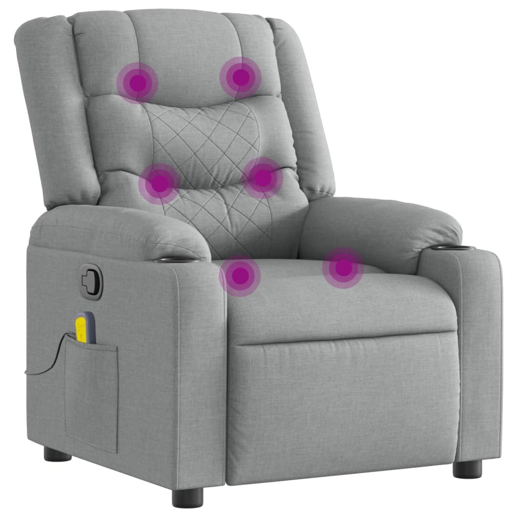 Massagestoel Lichtgrijze Stof is nu te koop bij PeponiXL, paradijselijk wonen!