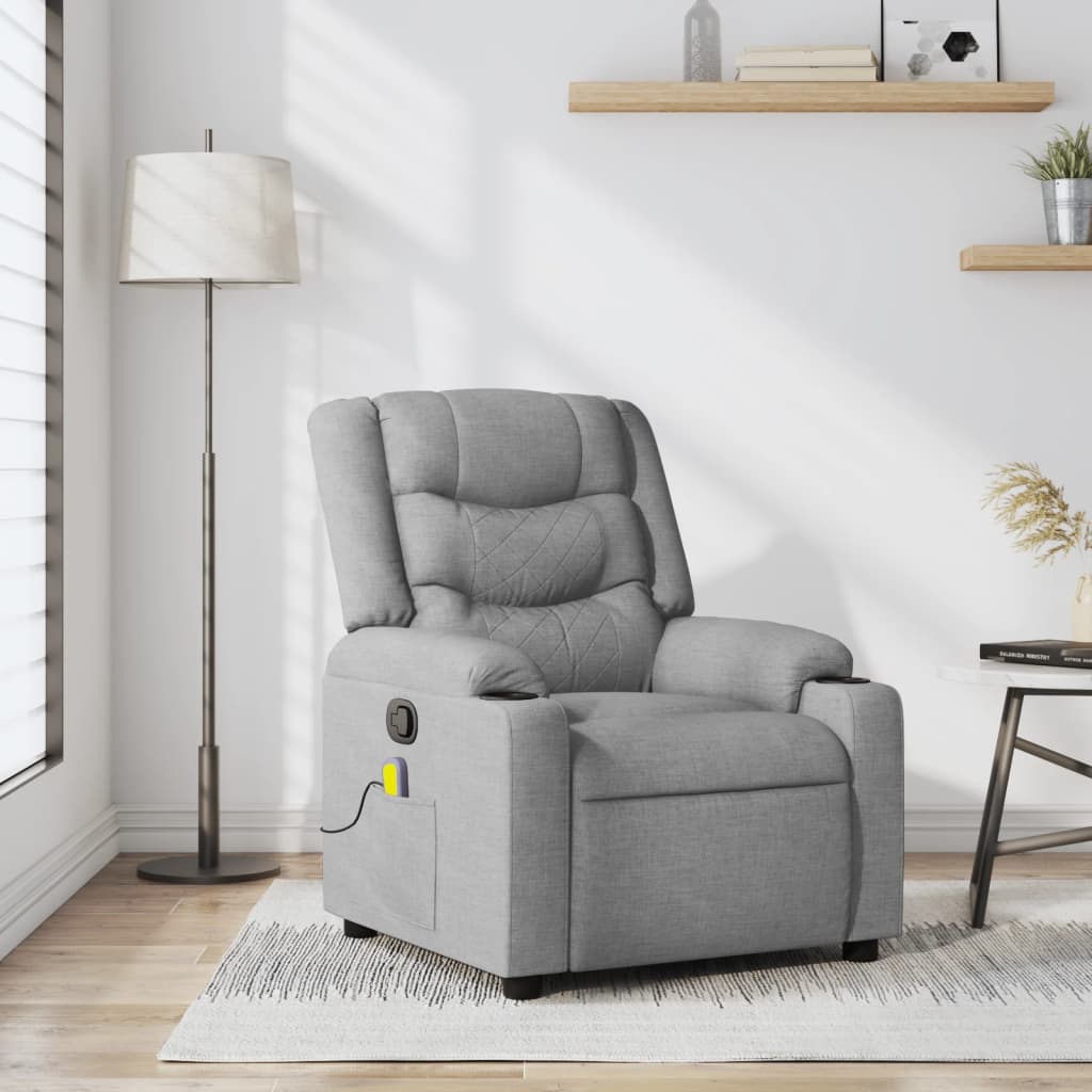 Massagestoel Lichtgrijze Stof is nu te koop bij PeponiXL, paradijselijk wonen!