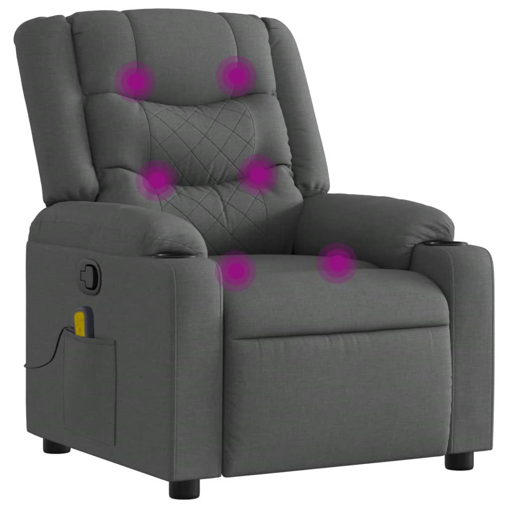 Massagestoel in donkergrijze stof is nu te koop bij PeponiXL, paradijselijk wonen!